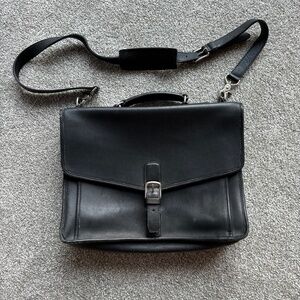 Coach 5266 Beechman black leather briefcase messenger bag